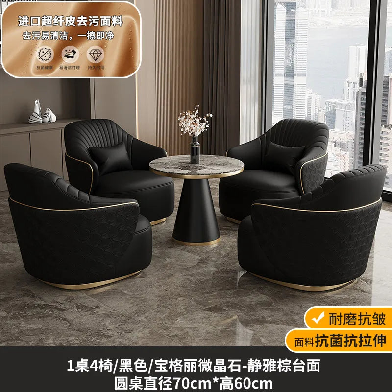 Modern light luxury single sofa chair home balcony negotiation reception table and chair combination designer office area leisur