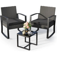 Patio Furniture Set Rocking Bistro Set, Outdoor Patio Furniture Set with Coffee Table for Garden Balcony Backyard Poolside