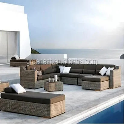 Waterproof Synthetic Rattan Outdoor Sofa Set for Garden and Patio Use