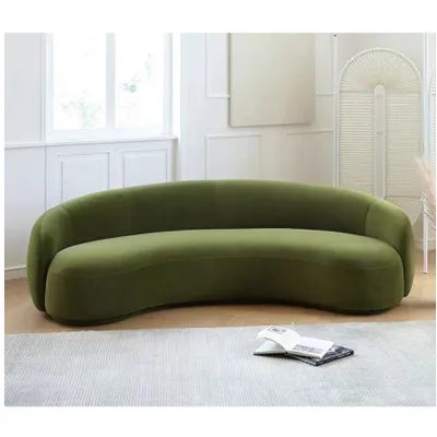 Modern Velvet Fabric Living Room Sectional Couch Reclining Wood Legs Corner Sofa Set for Hotels Malls Villas
