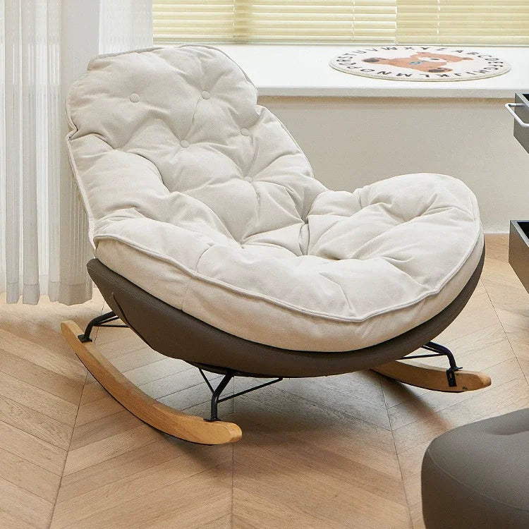 ！@!@Recliner Comfortable Thickened Wood Penguin Rocking Chair Living Room Bedroom Balcony Home Leisure Lazy Sofa Style for Singl
