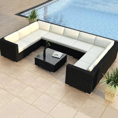 Outdoor rattan sofa combination living room rattan chair sofa outdoor rattan sofa courtyard balcony leisure