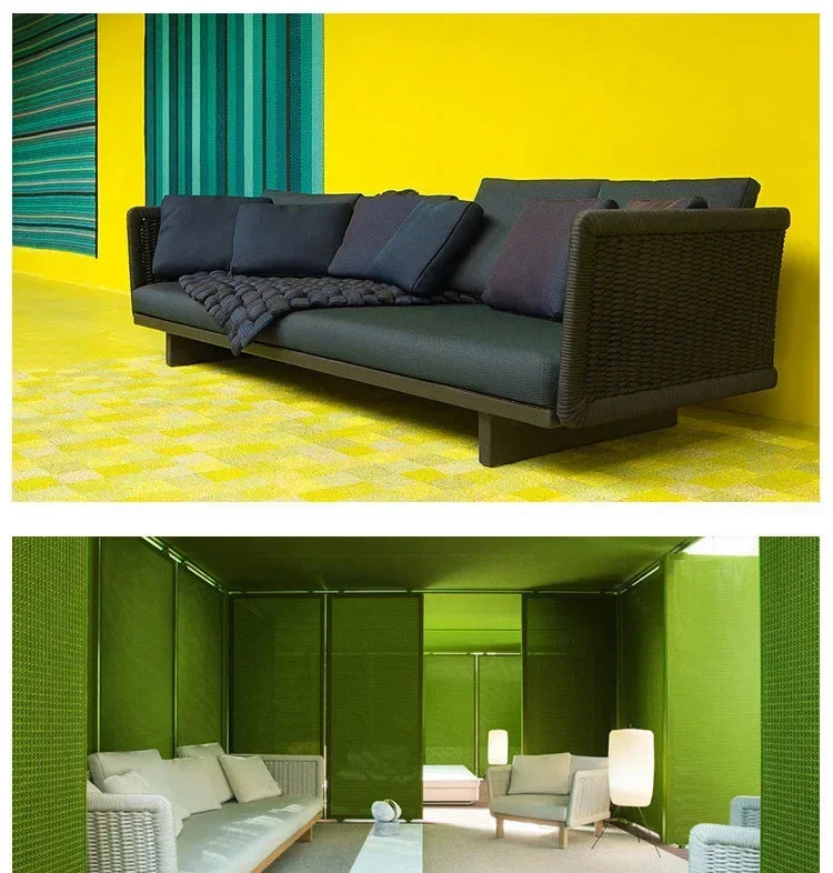 combination furniture Outdoor sofa, outdoor leisure terrace, patio, rattan sofa, teak villa, hotel, garden balcony