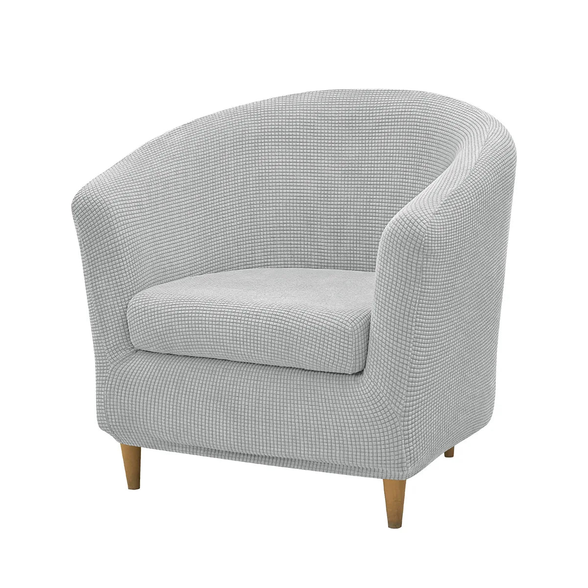 2pcs/set Jacquard Stretch Club Armchair Slipcover 1pc Barrel Tub Sofa Cover + 1pc Polar Fleece Couch Cover Furniture Protector