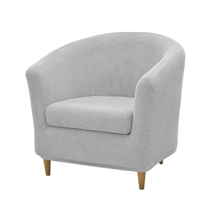 2pcs/set Jacquard Stretch Club Armchair Slipcover 1pc Barrel Tub Sofa Cover + 1pc Polar Fleece Couch Cover Furniture Protector