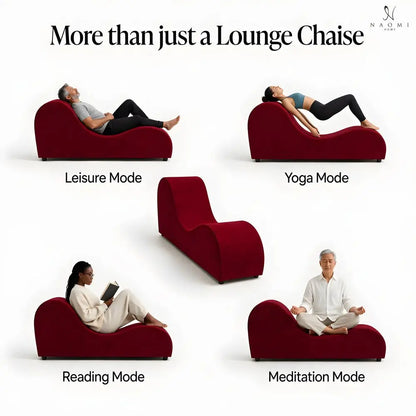 Yoga Chair for Adults Ergonomic Yoga Chaise Lounge Bench, Wood amp Metal Frame, 330 lb Capacity, Upholstered Microfiber Lounge