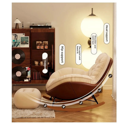 Lazy Sofa Rocking Chair Reclining Sleepable Bedroom Single Recliner Home Balcony Leisure Chair Tatami Seat Floor Chair