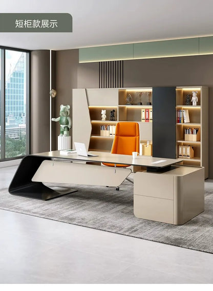 High Quality Boss Office Desk Modern Organizer Storage In Stock Computer Desks Minimalist European Escritorio Oficina Furniture