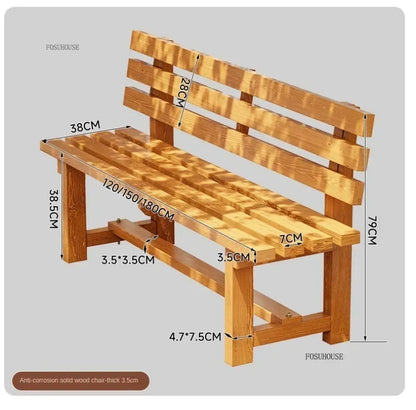 Chaises de jardin d'extérieur en bois antiseptique, banc de cour, villa, chaises de loisirs avec dossier, mobilier d'extérieur, balcon de maison, chaises longues Y