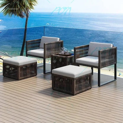 Terrace Garden Rattan Outdoor Chair Leisure Tea Table Patio Outdoor Furniture Set Outdoor Table and Chairs Garden Furniture Sets