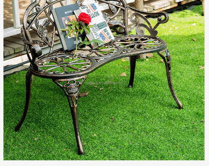 Low MOQ Hot-selling Park Bench Metal Charis Outdoor Furniture Garden Bench With Rose