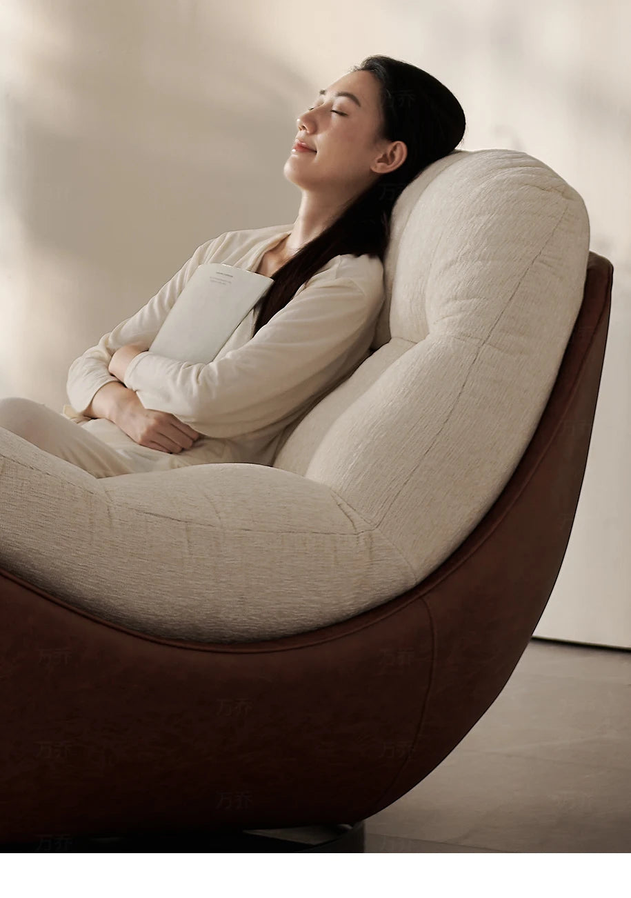 Italian minimalist swivel single chair modern creative sofa living room balcony lounge chair designer lazy lounge chair