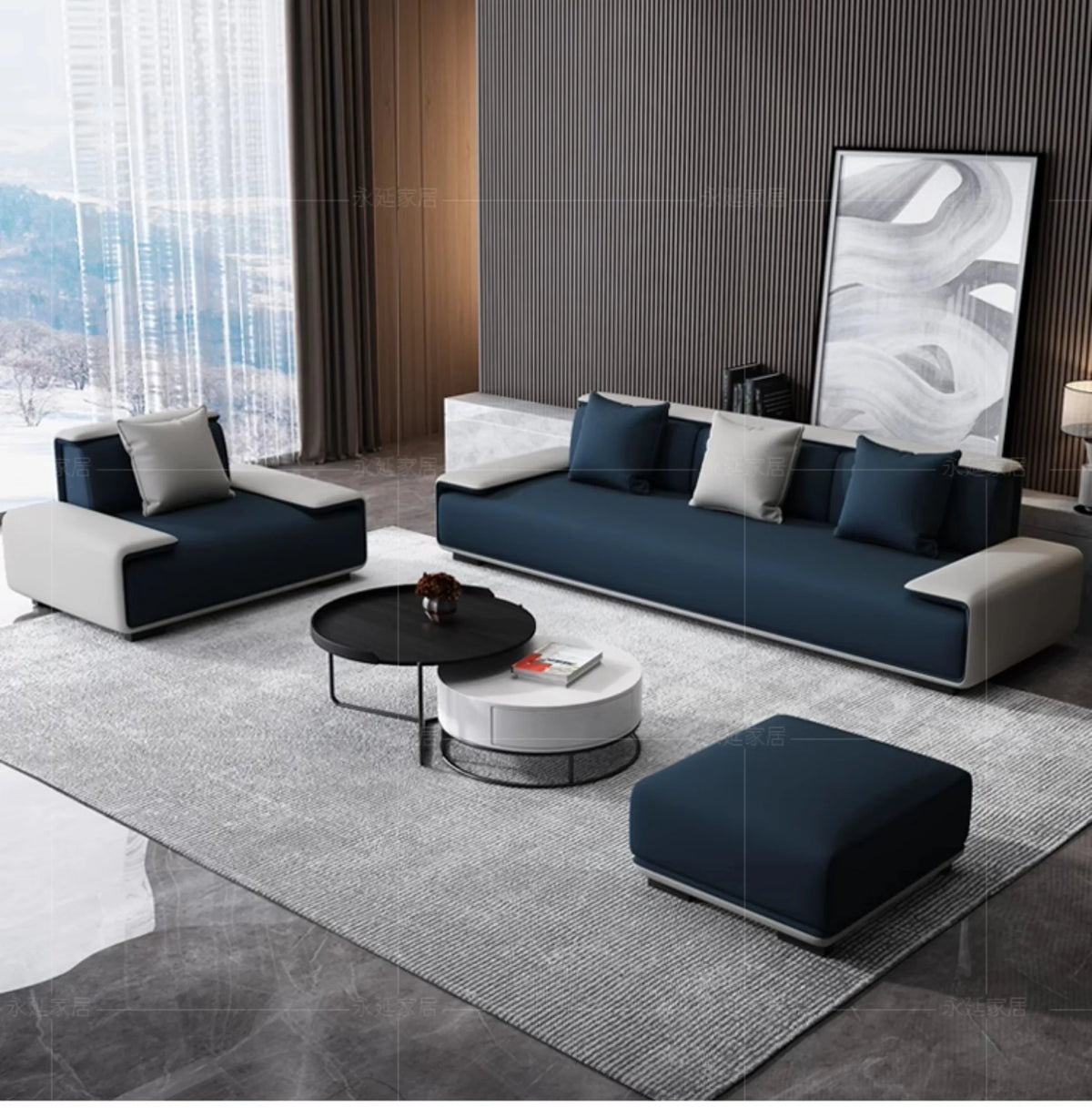 / Customizable Modern Concise Style Office Reception Waiting Sofa Set Leather Reclining Sofa