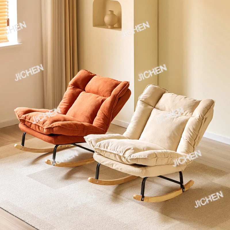 Rocking Chair Reclining Balcony Happy Chair Household Lazy Sofa  Single Comfortable Thickened Leisure  Rocking