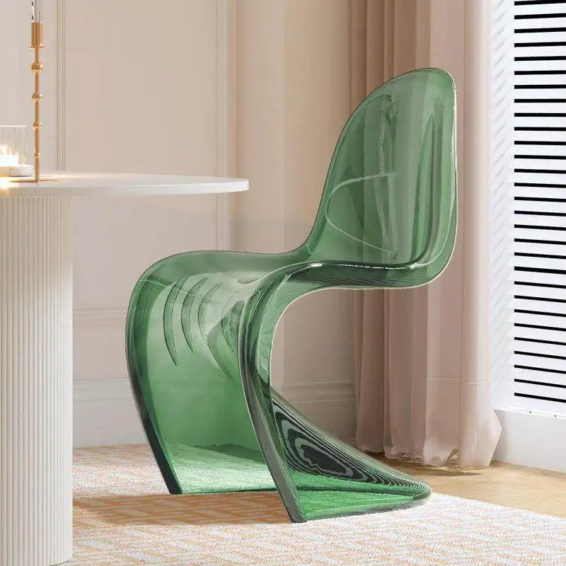 Acrylic transparent chair simple household light luxury high-end dining table chair makeup chair Pan Dong chair