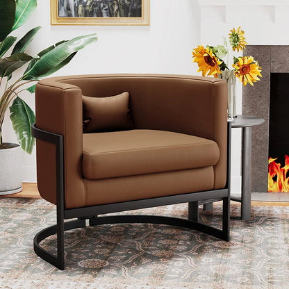 Luxury Living Room Chair Barrel Wide Arm Chair Club Single Leisure Accent Chair