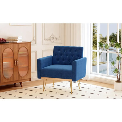 Accent Chair for Living Room, Comfy Oversized Velvet Upholstered Arm Chairs, Mid Century Modern Reading Single Sofa Side Chair