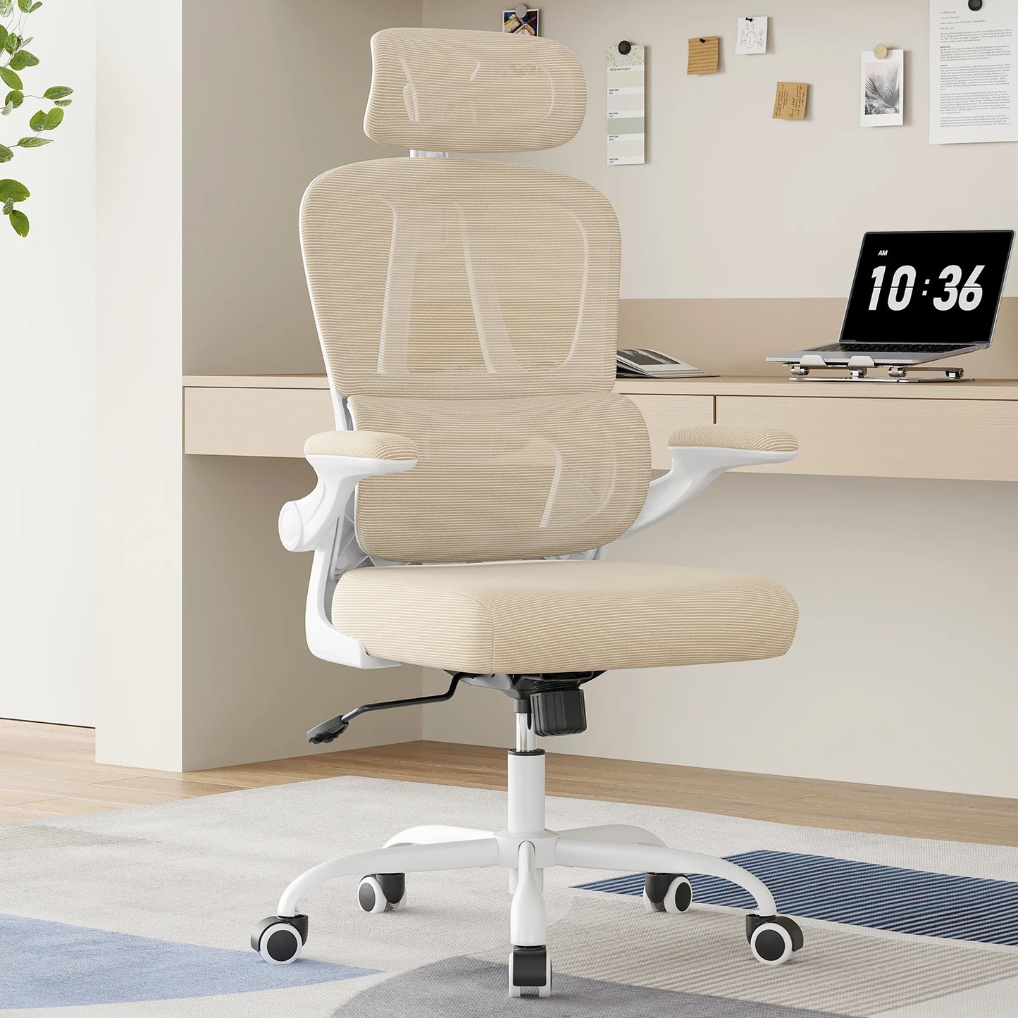 Farini Ergonomic Office Chair, Home Office Desk Chair with Lumbar Support & Headrest, High Back Computer Chair for Work, Study