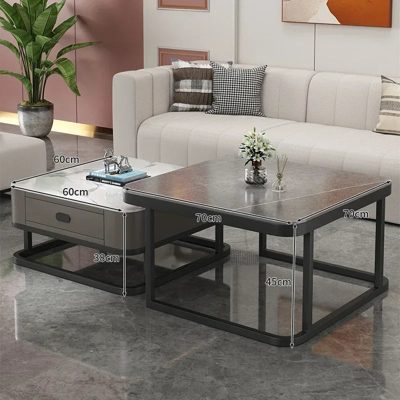 Glass Luxury Coffee Tables Bedside Centre Center Coffee Tables Gold Combination Nordic Basse De Salon Living Room Furniture