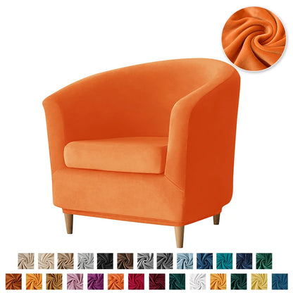 Velvet Tub Cover Chair Jacquard Single Seat Sofa Slipcover 1 Seate Living Room  Furniture Couch Washable Club Armchair Cover