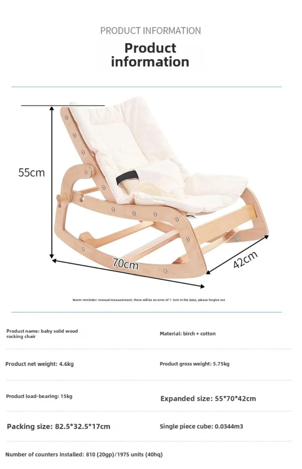 Rocking horse for children baby rocking chair solid wood home newborn recliner multifunctional wooden baby soothing chair ins