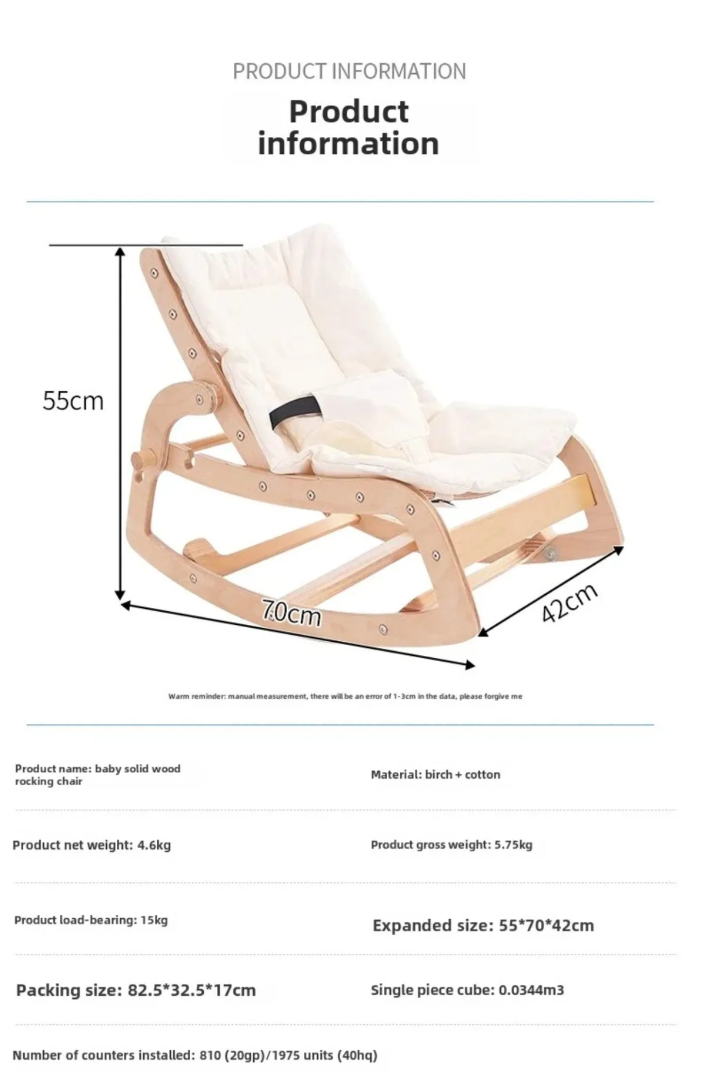 Rocking horse for children baby rocking chair solid wood home newborn recliner multifunctional wooden baby soothing chair ins