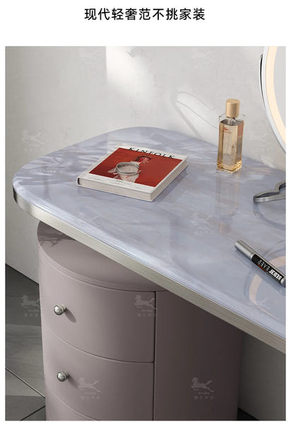 light luxury French luxury stone dresser chest cabinet integrated solid wood modern bedroom high-end makeup table