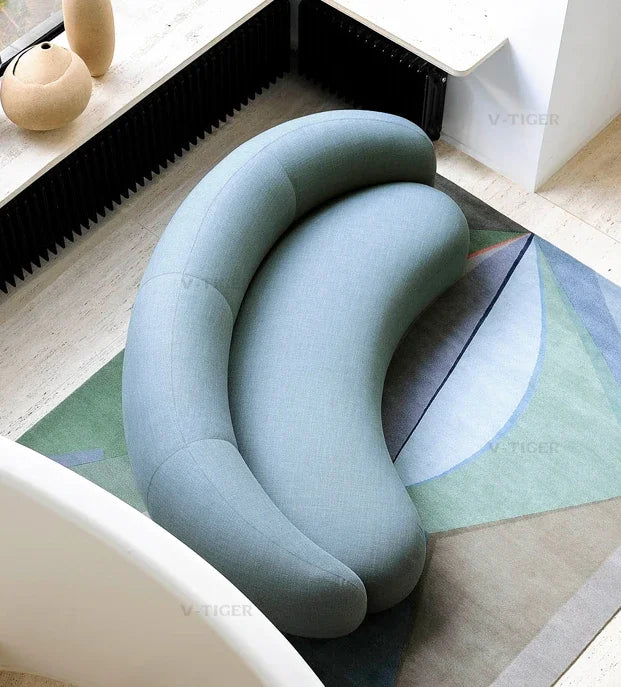 Whole house furniture Nordic Light Luxury Minimalist Cashew Sofa Designer Curved Living Room Fabric Craft Sofa Combination