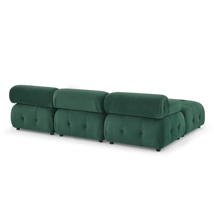 Modular Sectional Sofa Button Tufted Designed and DIY Combination L Shaped Couch with Reversible Ottoman Green Velvet