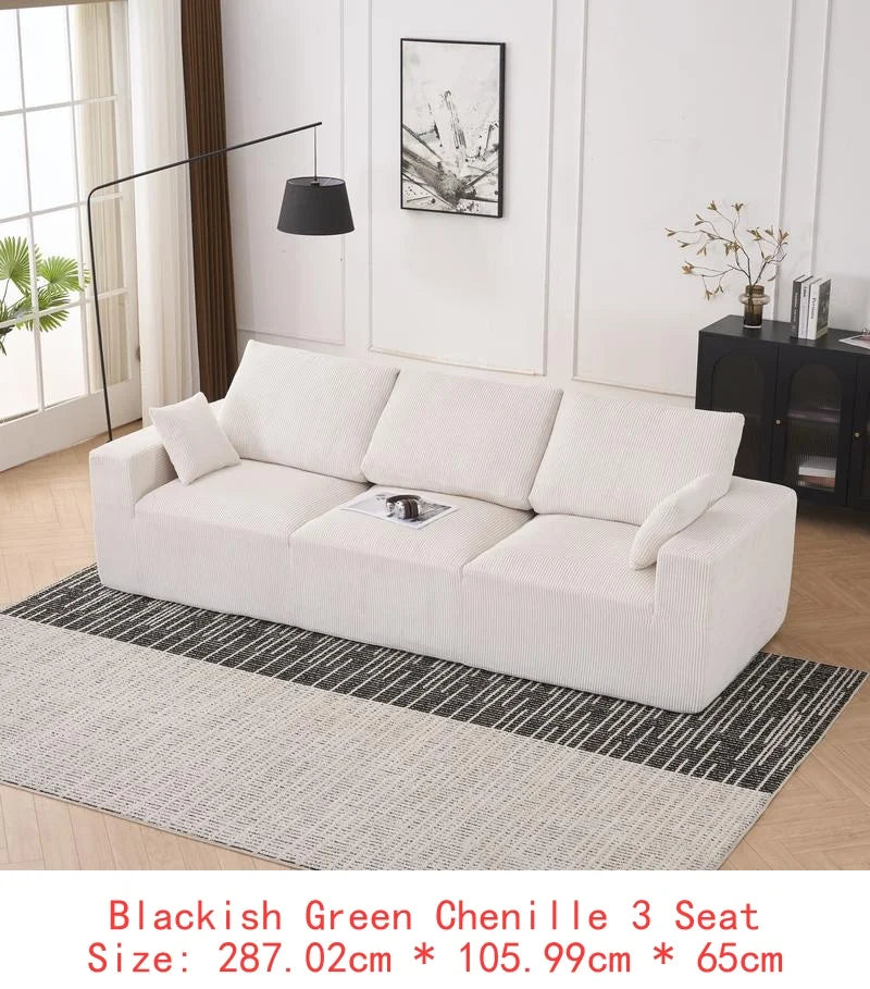 Modular U-Shaped Boneless Sectional Sofa for Living Room - 113" Grey Sleeper Couch with Chaise, No Assembly Required, Corduroy