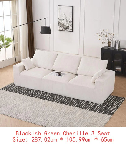 Modular U-Shaped Boneless Sectional Sofa for Living Room - 113" Grey Sleeper Couch with Chaise, No Assembly Required, Corduroy