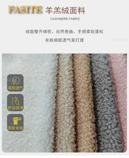 Arc-shaped sofa, small unit, internet celebrity, light luxury homestay villa, designer, lamb plush leather art sofa