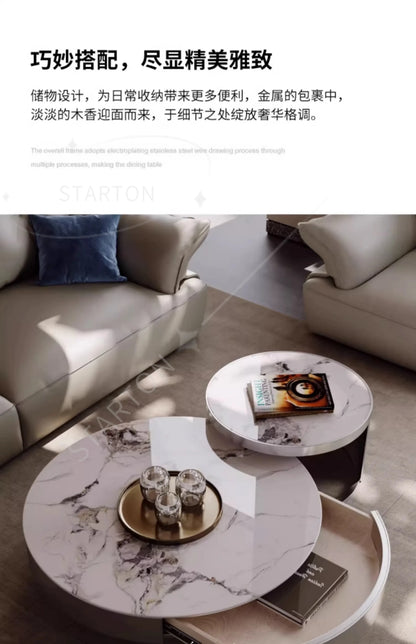 Aesthetic Coffee Table Round Storage Designer Modern Coffee Table Small Salon Metal Mesa De Centro Sala Home Furniture