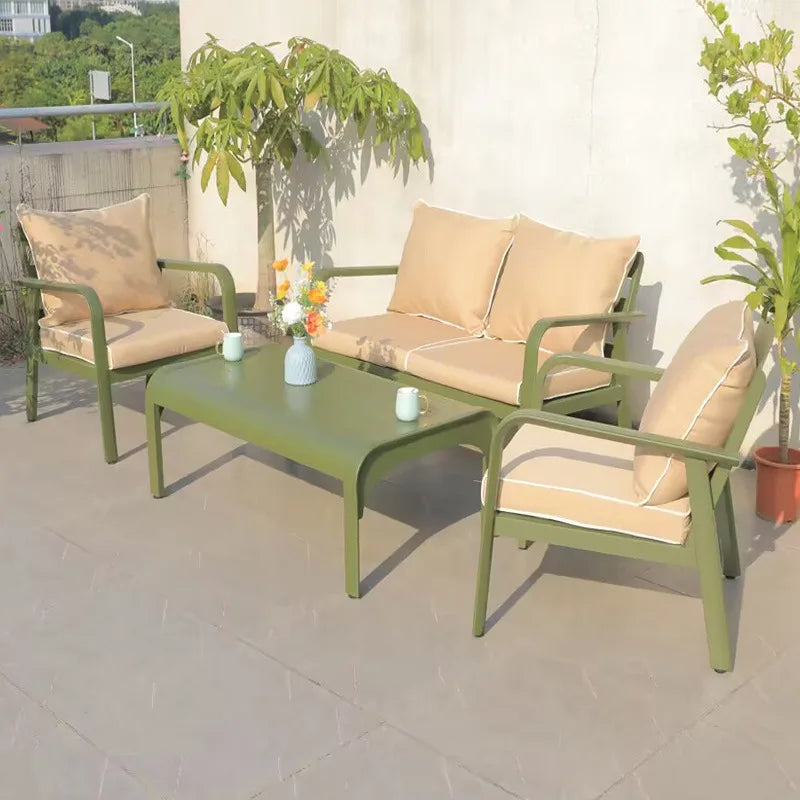 Outdoor Sofa Aluminum patio Villa Courtyard Garden Courtyard High end Hotel Leisure Simple Sofas set