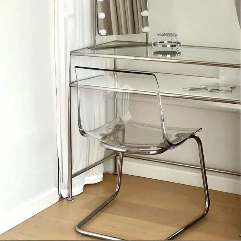 Furniture Stool Modern Transparent Chairs Designer Metal PC Plastic Dining Chair Home Creative Backrest Dining Table Stools