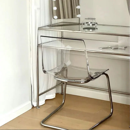 Furniture Stool Modern Transparent Chairs Designer Metal PC Plastic Dining Chair Home Creative Backrest Dining Table Stools