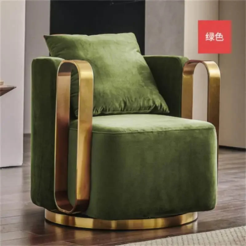 Light luxury rotatable lazy sofa chair hotel clubhouse reception negotiation chair  FT