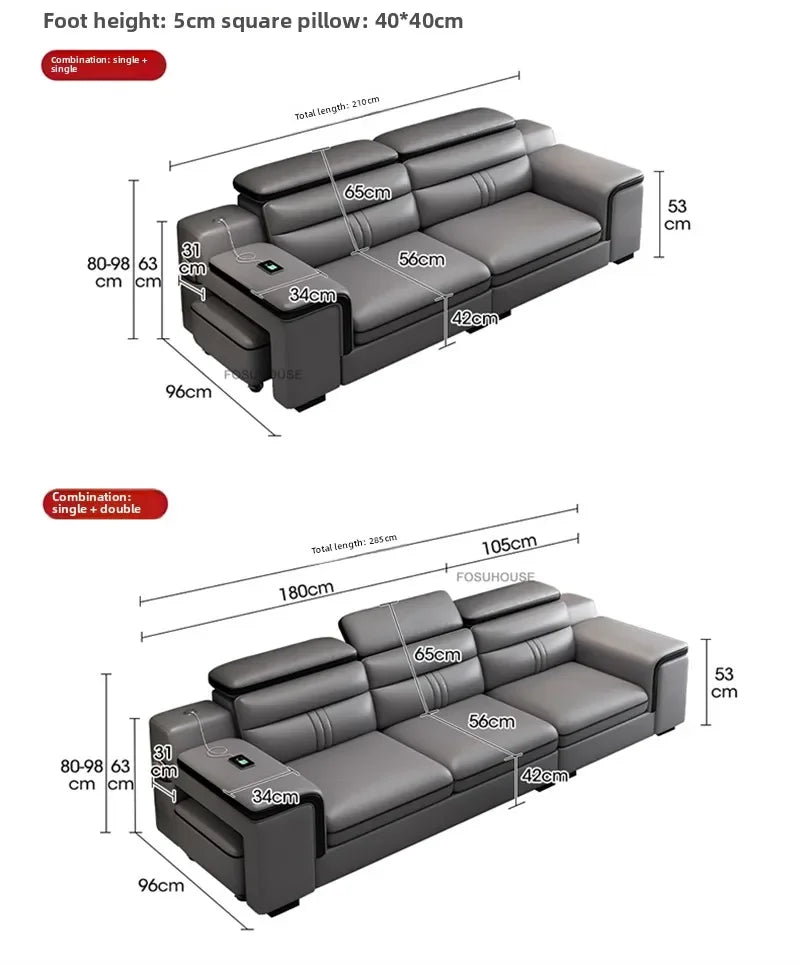 Luxury Leather Living Room Sofas Italian Home Sofa Bed Recliner Modern Designer Ergonomic Back Sofa Living Room Furniture