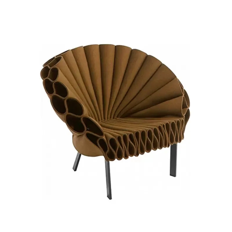 Nordic design art peacock open screen petals creative circle light special-shaped leisure single chair