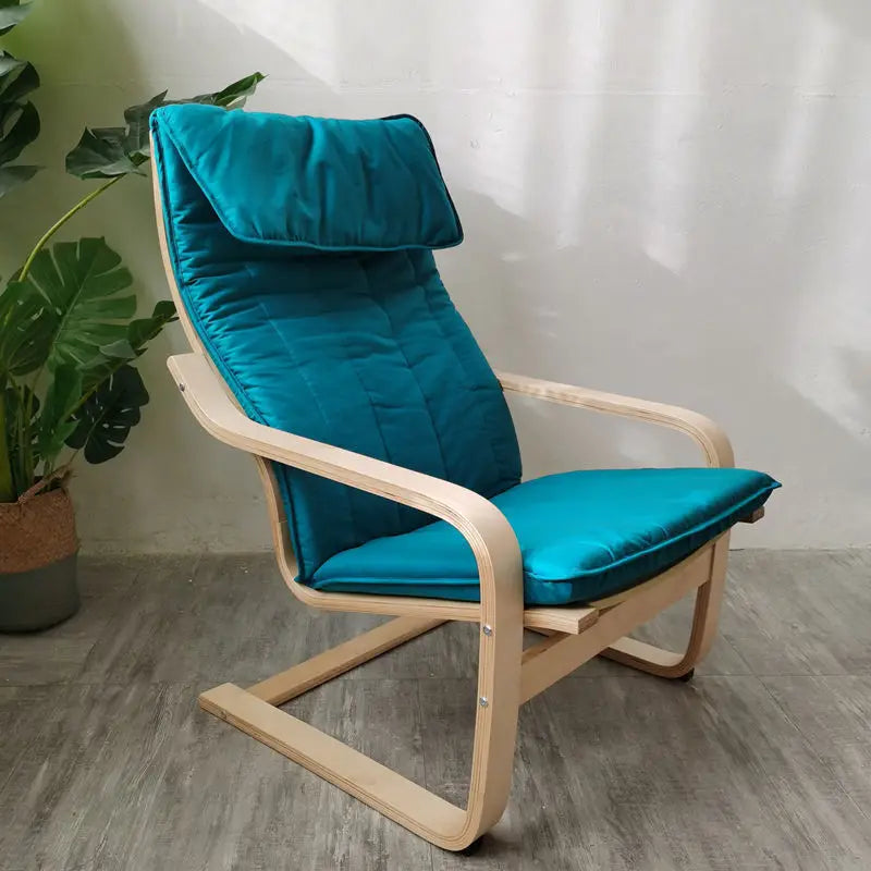 Nordic Lounge Chair - Solid Wood Armrest Recliner for Balcony & Nursery