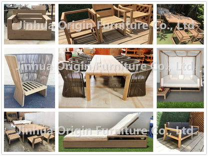 Modern aluminium garden armchair with flexible seating and natural woven chair for outdoor furniture