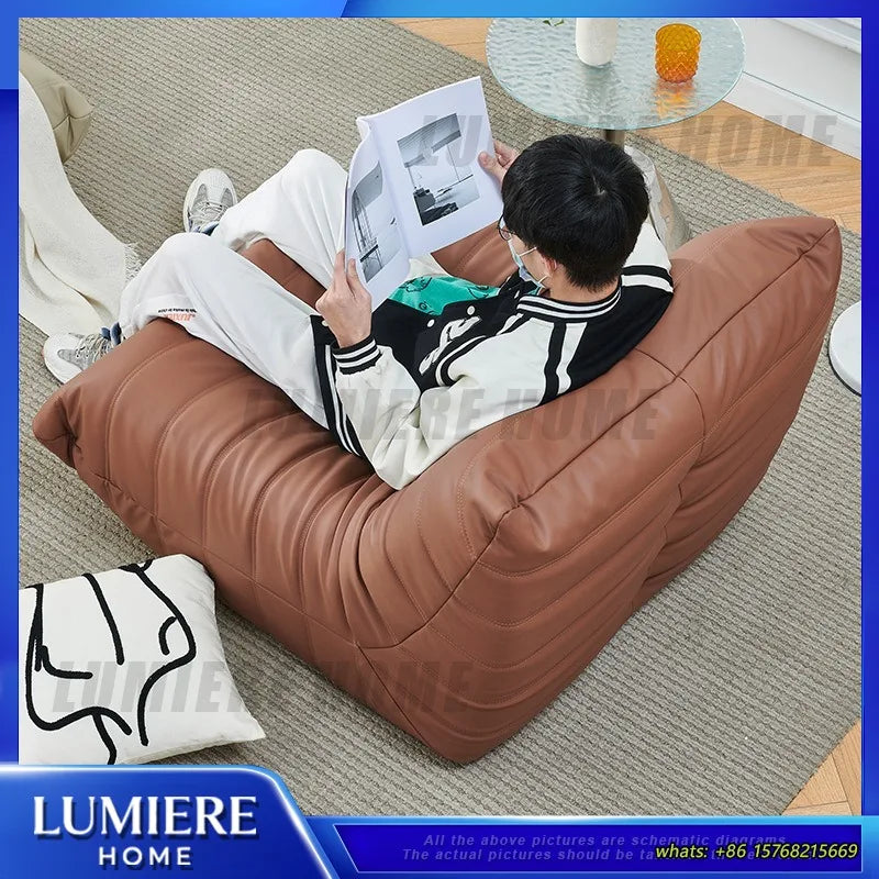 Bean Bag Sofa Single Person Lazy Couch Luxury Creative Designer Lounge Chair for Living Room Bedroom Caterpillar Style Soft