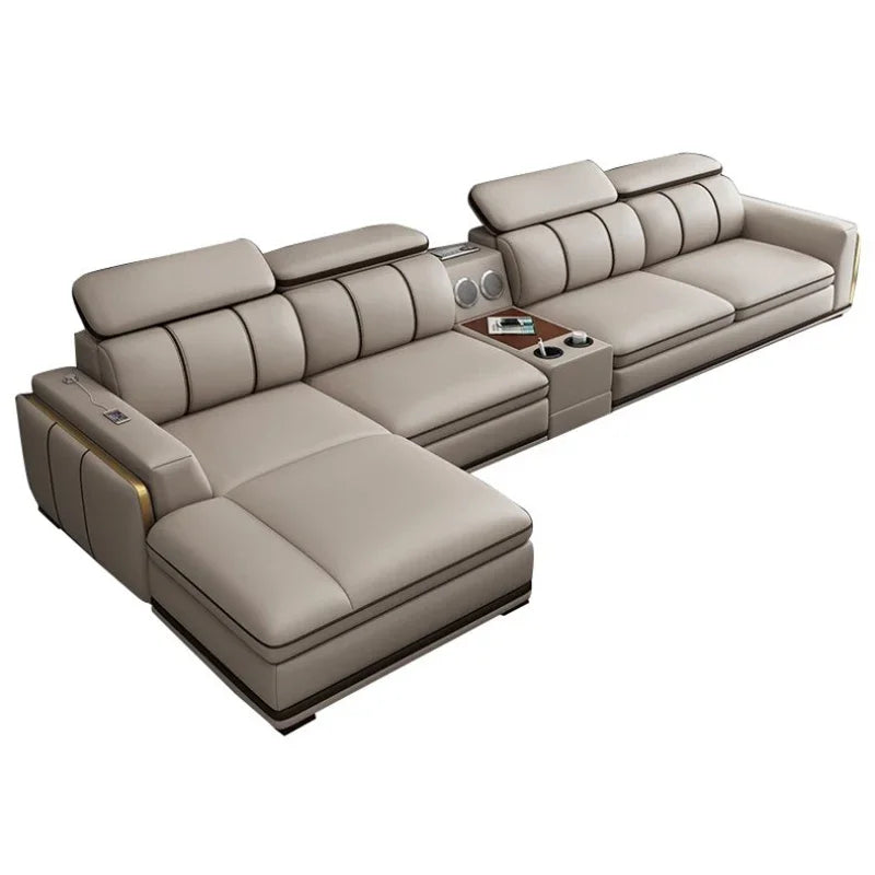 For Nordic 1 2 3  L Shape Luxury Leather Living Room Furniture Sectional Sofa Couch