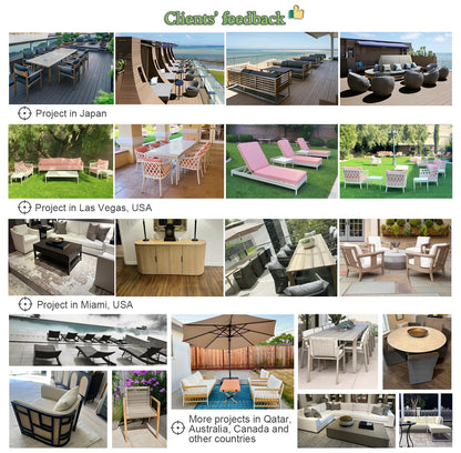 Custom Outside Furniture Deep Comfortable Seat Wide Armrest Solid Wooden Teak Garden Sofa Set