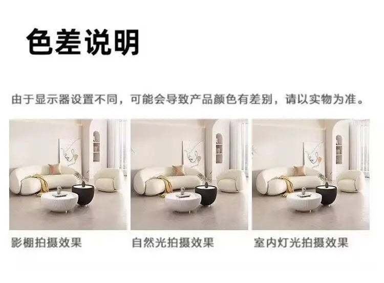 Nordic Internet celebrity living room light luxury beauty salon reception cream ins wind leisure area curved sofa