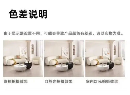 Nordic Internet celebrity living room light luxury beauty salon reception cream ins wind leisure area curved sofa