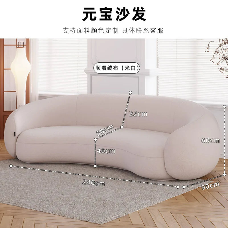 Curved Armchair Living Room Sofas White Designer Modern Minimalist Living Room Sofas Lazy Floor Muebles Lounge Suite Furniture