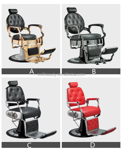 Retro Stylish King Beauty Hairdressing Armrest Hair Styling Classic Hydraulic Furniture Salon Barber Chair