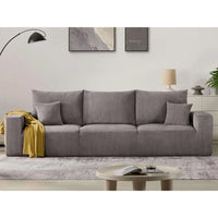 Cloud Boneless Sofa Couches for Living Room-113'' Gray 3 Seater Lounge Modern Sleeper Couch-No Assembly Required