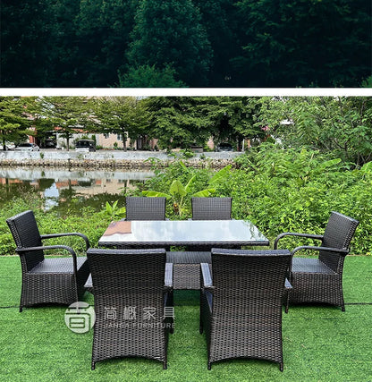 Outdoor leisure simple courtyard B & B restaurant coffee milk tea shop rattan chair